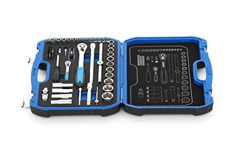 GEDORE 3108902 19 BMC 20 Set di chiavi a bussola 69 pezzi 1-4'' e 1-2'' con cricchetti reversibili e custodia in schiuma colore Blu