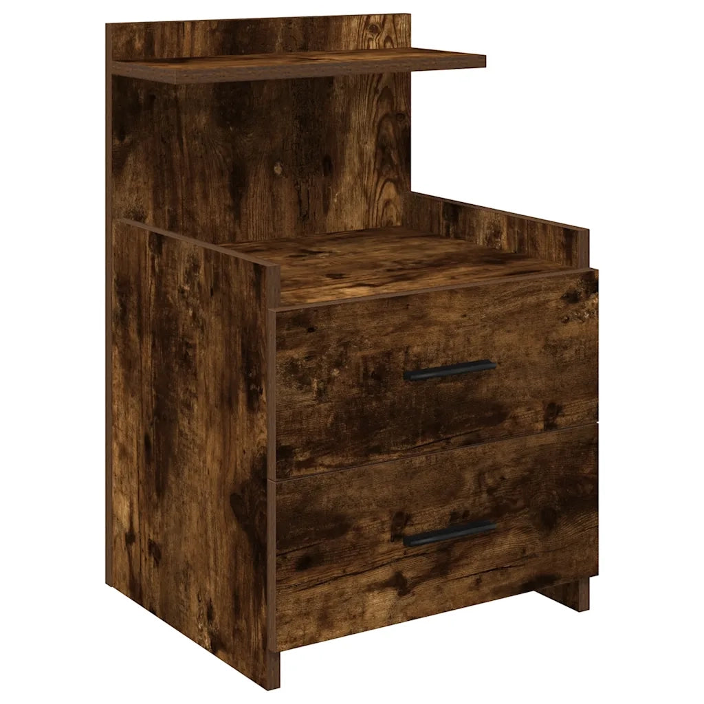 Comodini 2 pz con 2 cassetti Rovere Affumicato 40x36,5x62 cm 858641