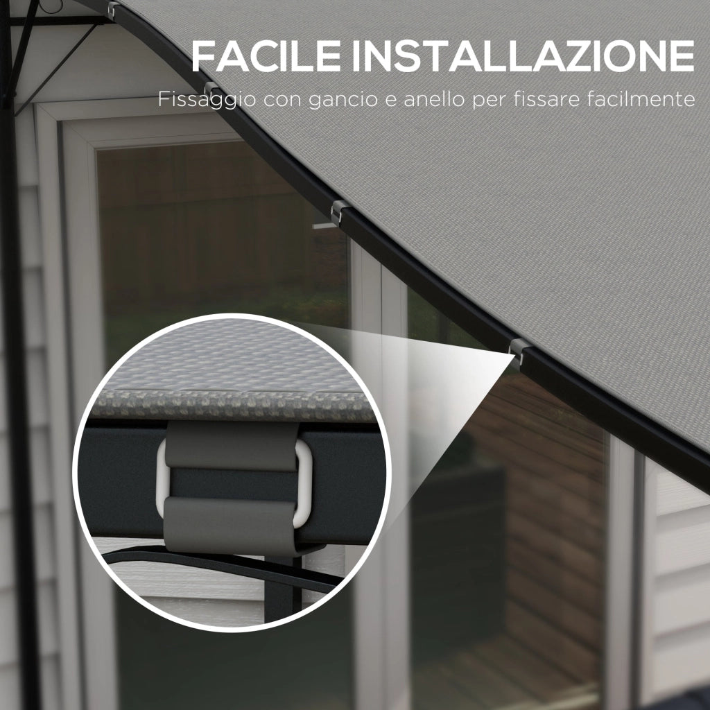 Telo di Ricambio per Pergola da Giardino 297x297 cm con 16 Fori di Drenaggio Grigio