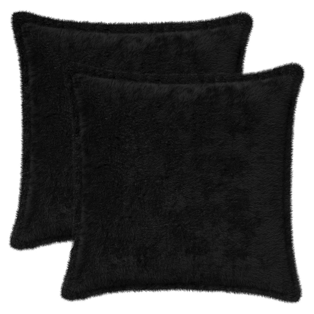 Federa 2 pcs HOUTEN Nero 35 x 35 cm Pelliccia di Coniglio Finta 916635
