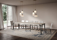 Consolle Allungabile 90-300x40x77 cm Rio Premium Cashmere Telaio Antracite