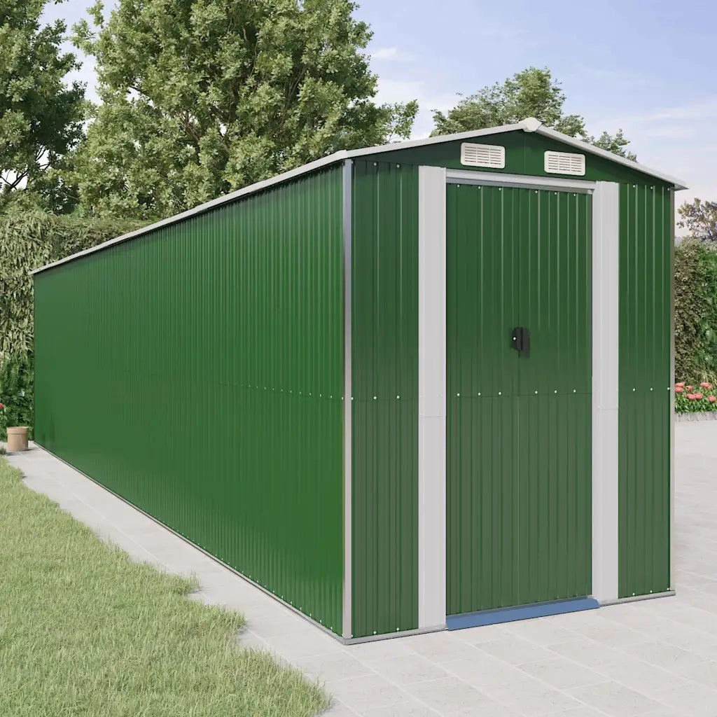 Capanno da Giardino Verde 192x855x223 cm Acciaio Zincato cod mxl 65882