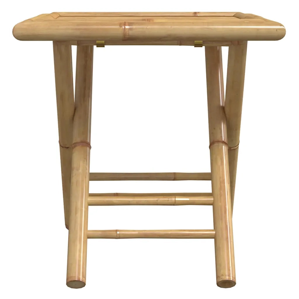Set da Bistrot Pieghevole 3 pz Cuscini Bianco Crema in Bambù