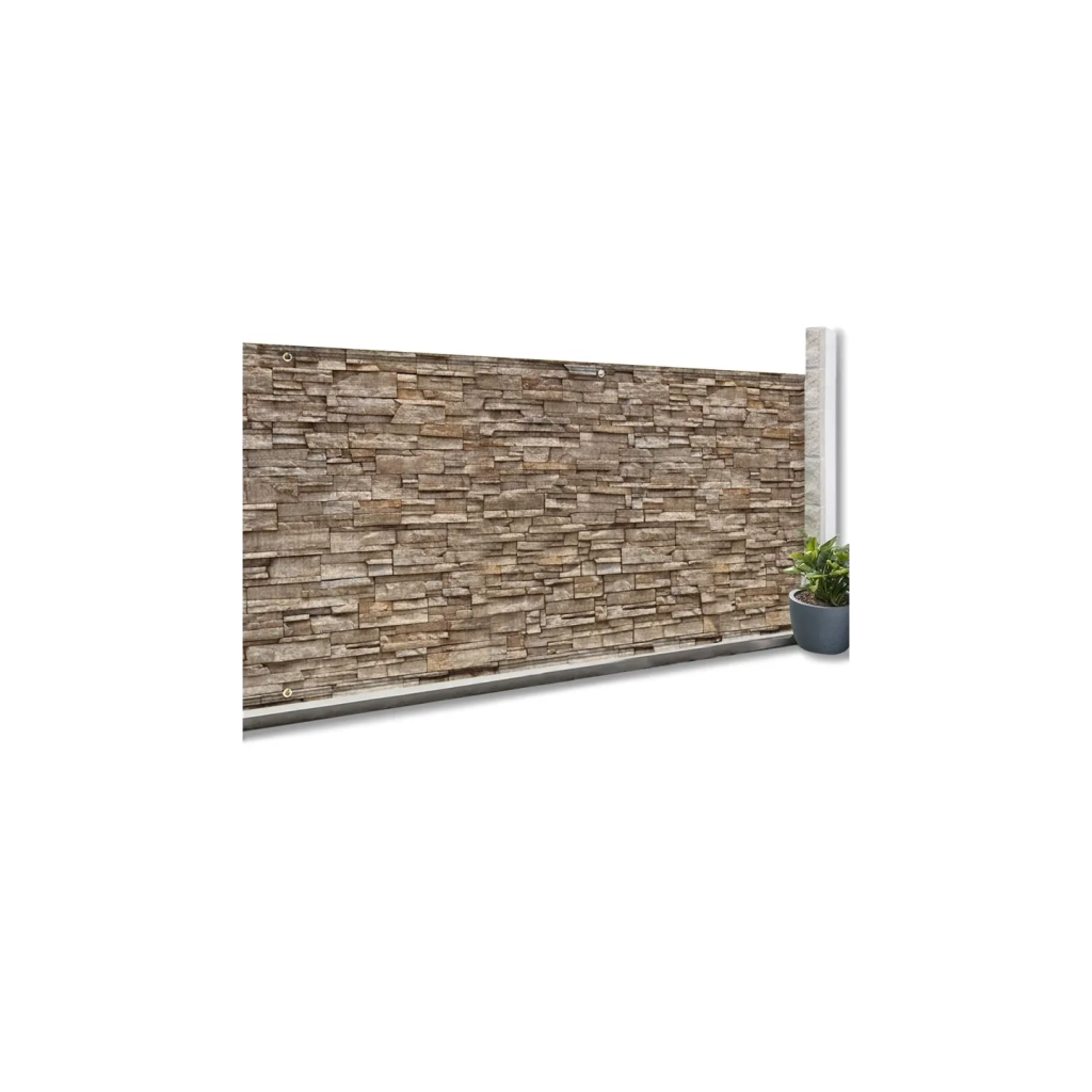 IDMarket - Schermo oscurante, 2 x 10 M, motivo pietra marrone, 160 g/m²