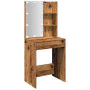 Toeletta | Tavolo da Trucco con LED Legno Antico 60x40x140 cm