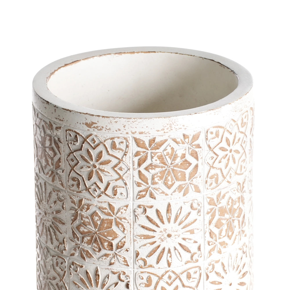 Vaso per piante bianco sporco MgO in stile antico per interni e per esterni