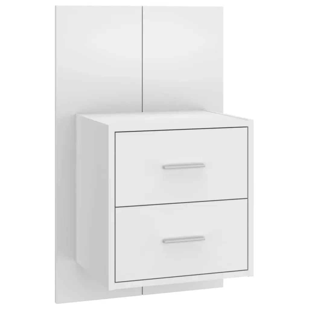 Testiera per Letto con Comodini in Legno Multistrato Bianco 3115684