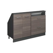 Mobile cucina sottotetto R-Line Grigio nobile/Antracite 120 cm Set di 2 Vicco