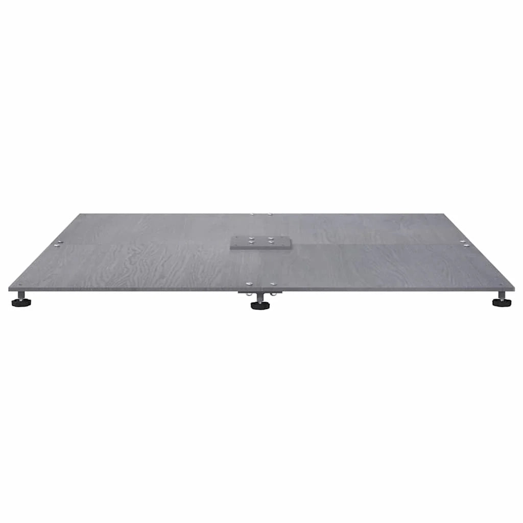 Base per ombrellone quadrata solida 100 x 100 x 4 cm con piedini regolabili alla moda in acciaio grigio scuro 02_0056196