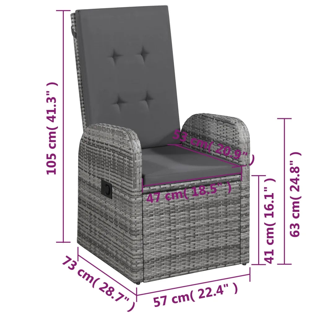 Set Mobili da Pranzo per Giardino 5 pz Grigio 3072146