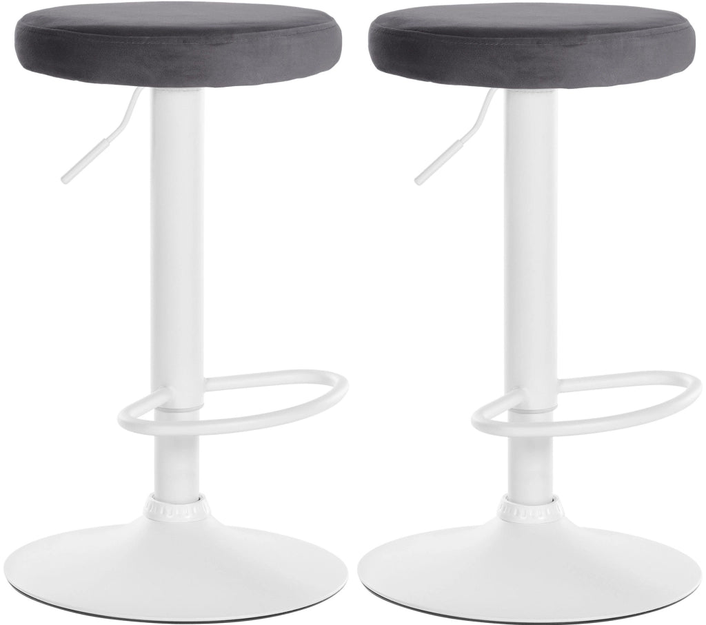 2er Set Barhocker Ponte Samt weiЯ