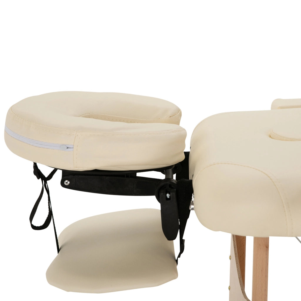 Poltrona Massaggiante ¨C Zephmum ¨C Tessuto, Reclinabile, Legno, Crema