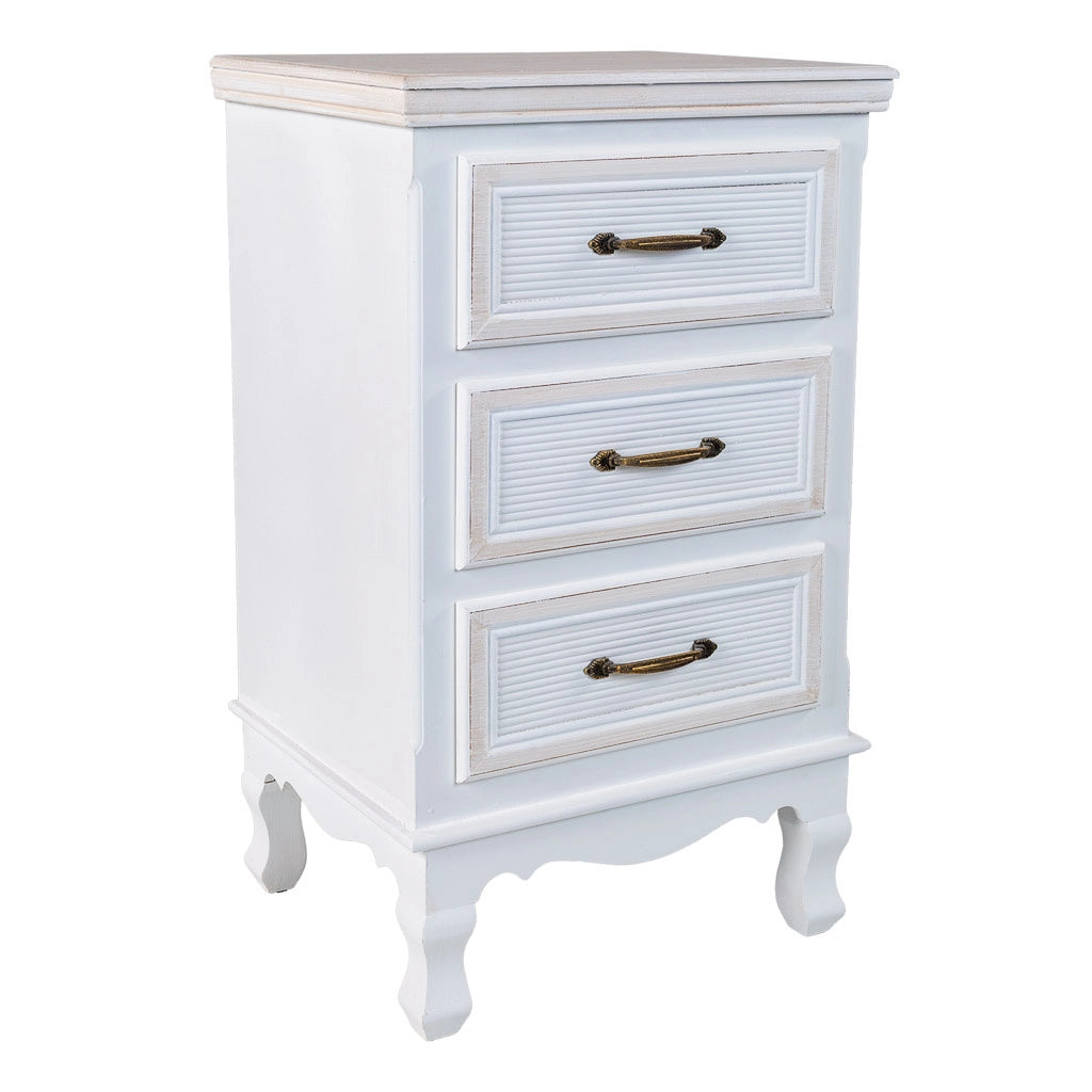 Comodino in legno bianco 40x29x42