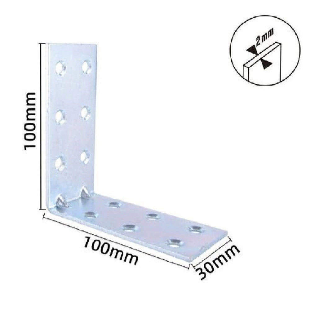 Trade Shop - Set 4 Lastrine Lastrina Ad Angolo Angolare 100x100x30x2mm Con Viti Mobili 57126 -