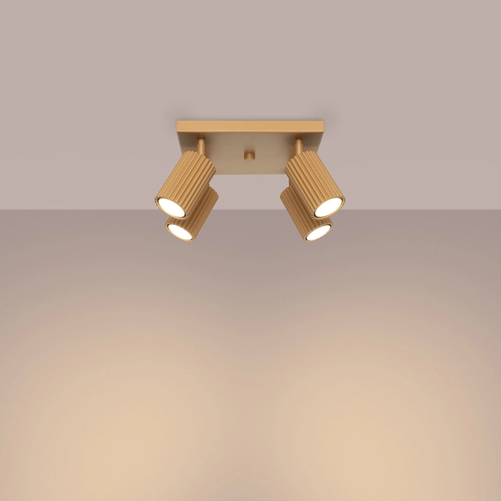 Plafoniera moderna oro quadrata 25 cm 4xGU10 GRAVIO