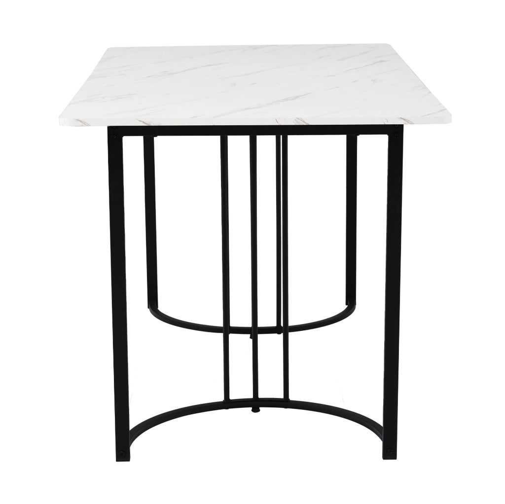 Set da pranzo 140x80 cm con piano effetto marmo; in velluto beige
