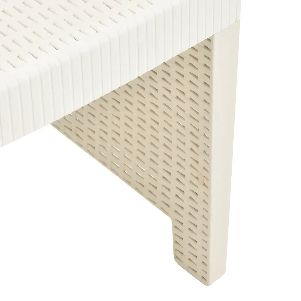 Set Salotto da Giardino 3 pz in Plastica Bianco