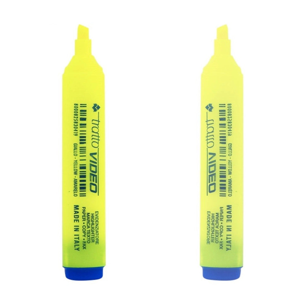 Trade Shop - Set 6 Pezzi Evidenziatore Giallo Penna Penne Fluo Evidenziatori Scuola Ufficio -