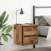 Comodino a Muro Legno Antico 38x34x40 cm 861261