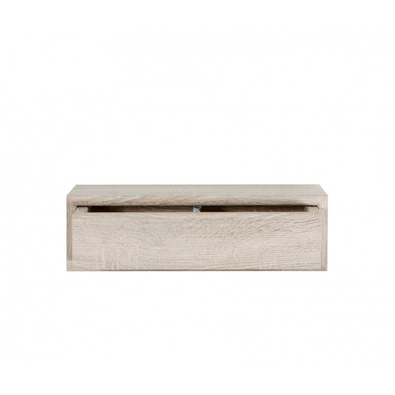 Mensola da Muro Lego con Cassetto, Comodino Sospeso, Mensola da Parete, 45x13.4 p20 cm, Rovere Sagerau - Made in Italy