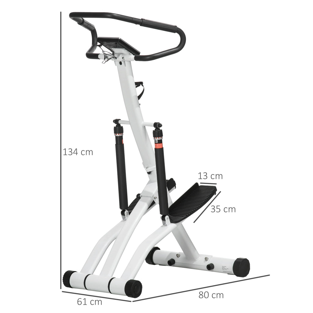Stepper con manubrio 12 livelli resistenza regolabile LCD 2 ruote pedali antiscivolo ¨C zephmum ¨C bianco e nero
