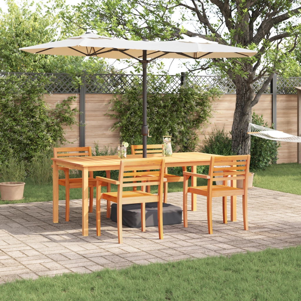 Set da Pranzo da Giardino 7 Pezzi in Legno Massello di Acacia