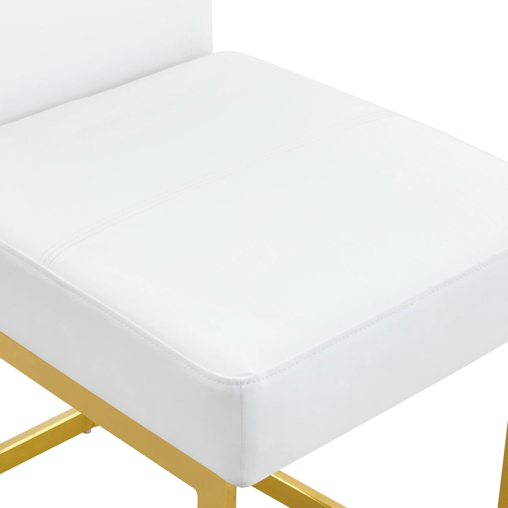 Sedia da Pranzo con Schienale Ergonomico e Piedini Antiscivolo in PU Bianco Moderno