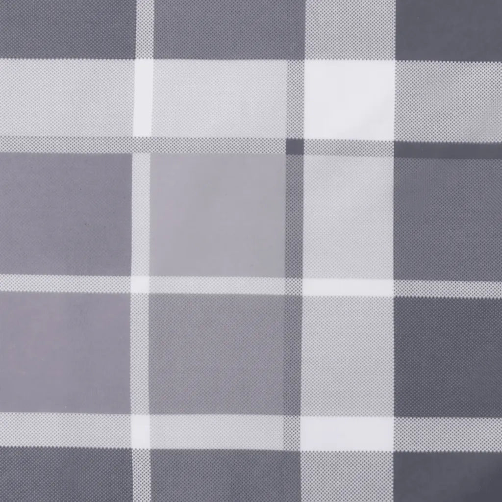 Cuscino Rotondo Grigio Motivo a Quadri Ø 60x11cm Tessuto Oxford 361954