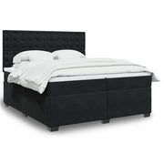 Giroletto a Molle con Materasso Nero 200x200 cm in Velluto 3293316