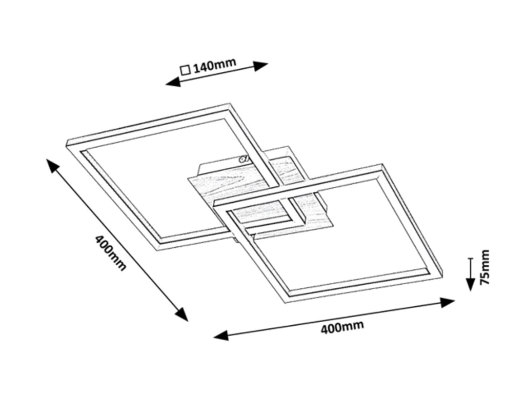 Plafoniera LED Rabalux Ashton 24W nero opaco quadrata 40cm
