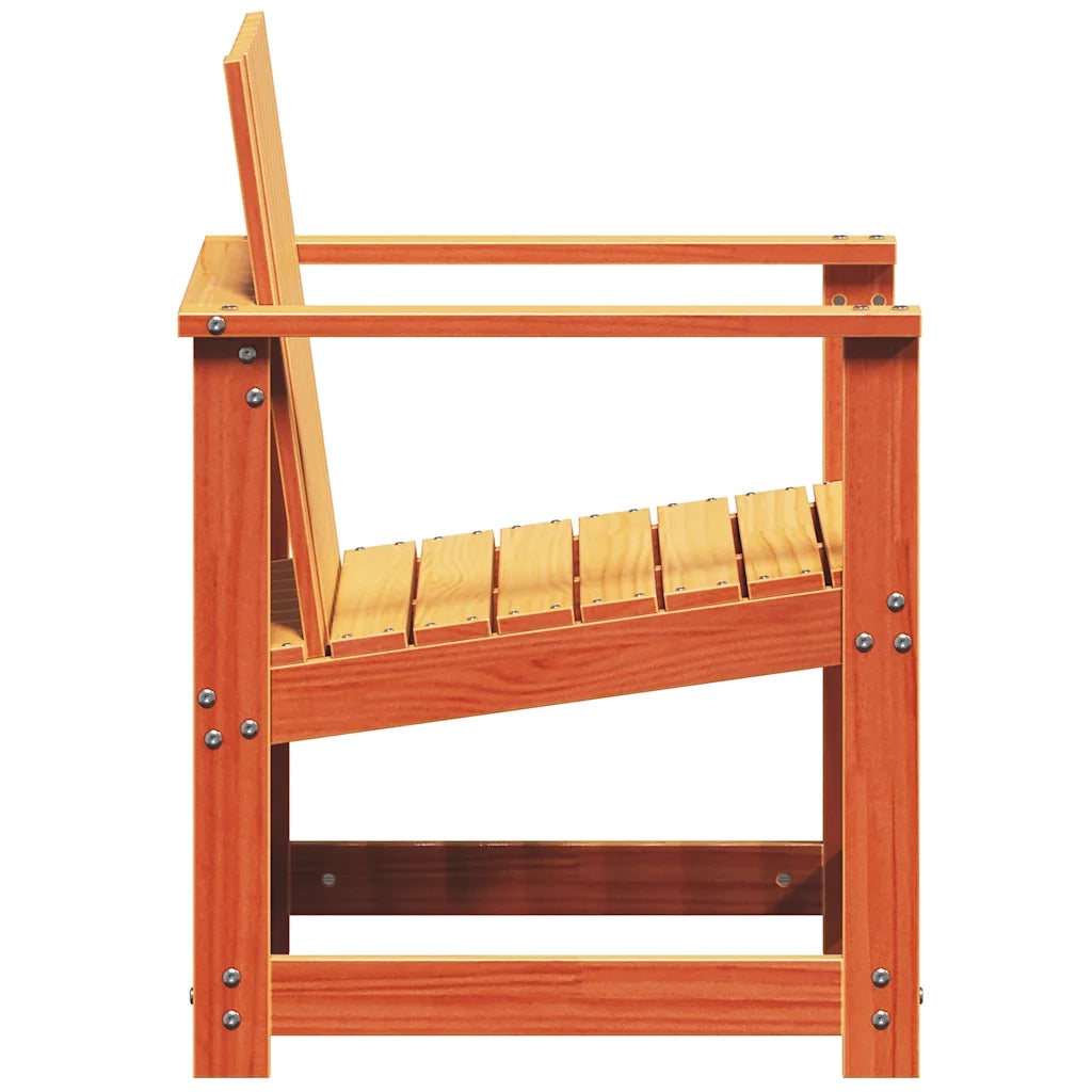 Set Salotto da Giardino 3 pz | Set di Mobili da Esterno Marrone Cera Legno Massello Pino