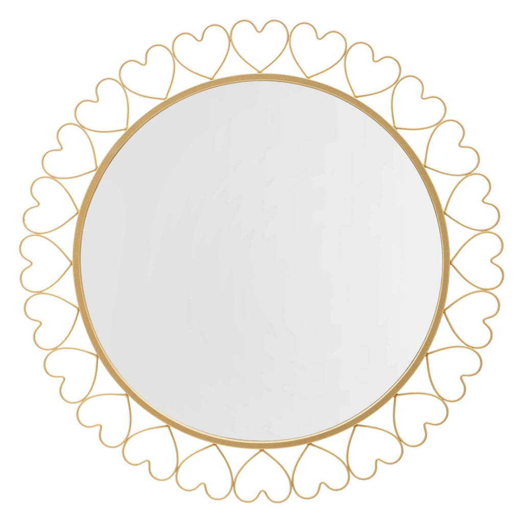 Fatatoza, Specchio Cornice con Cuori, 80x80h cm oro