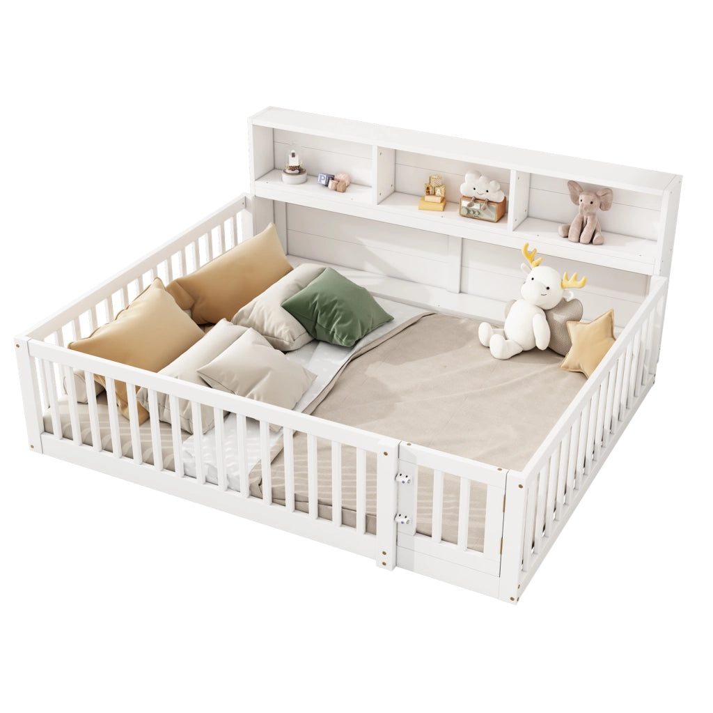 Letto da giorno 140x200 cm; con sponde e vano contenitore; legno di pino e MDF; bianco (Senza materasso)