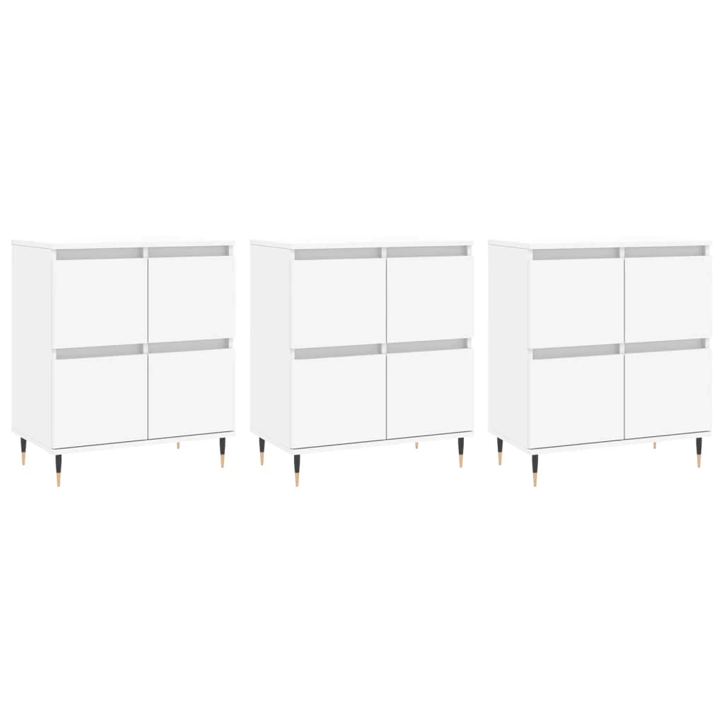 Buffet credenza cassettiera armadio mobile contenitore organizer per cucina soggiorno salotti 3 pezzi legno ingegnerizzato bianco 02_0037006