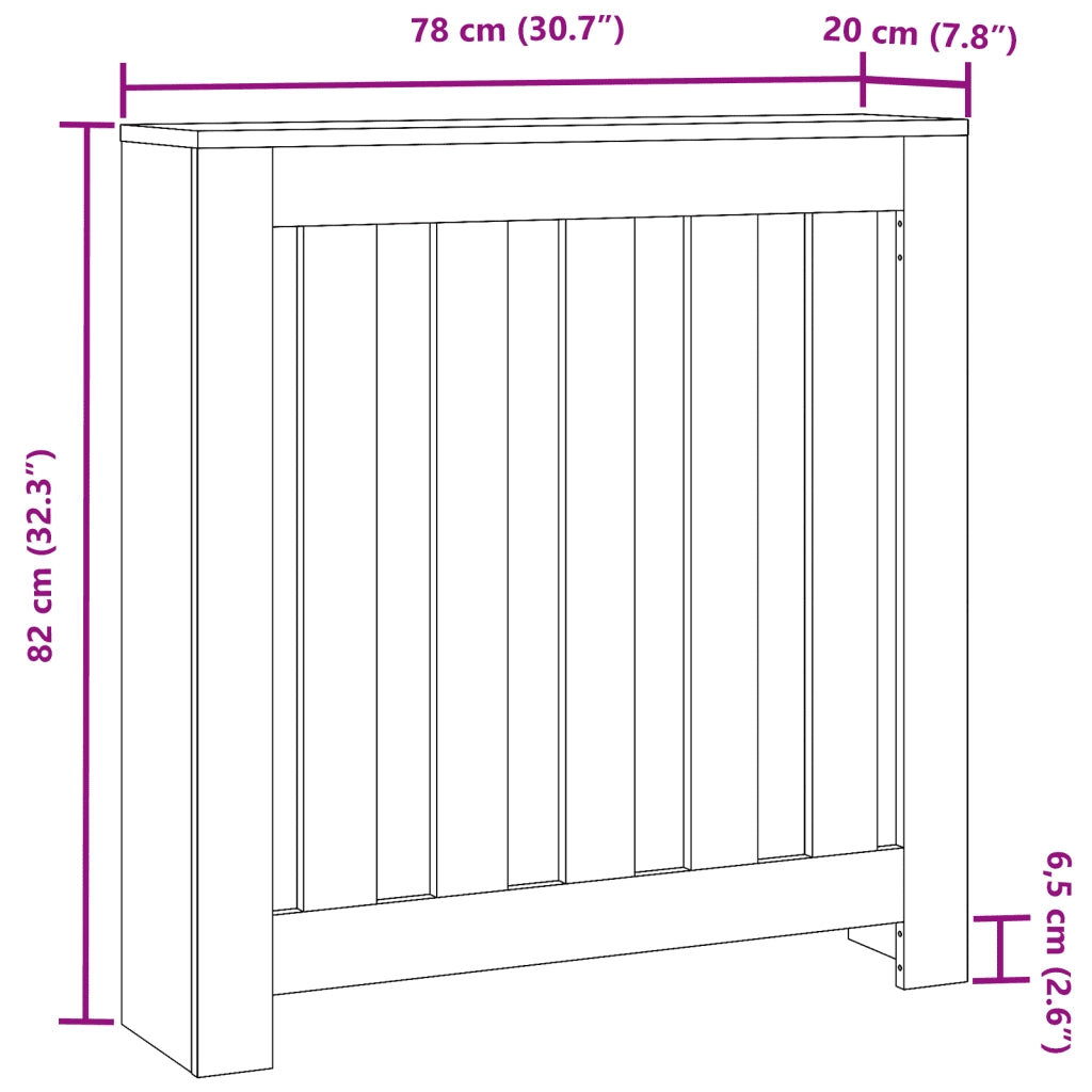 Copertura Termosifone Bianca 78x20x82 cm Legno Multistrato CFW1088483