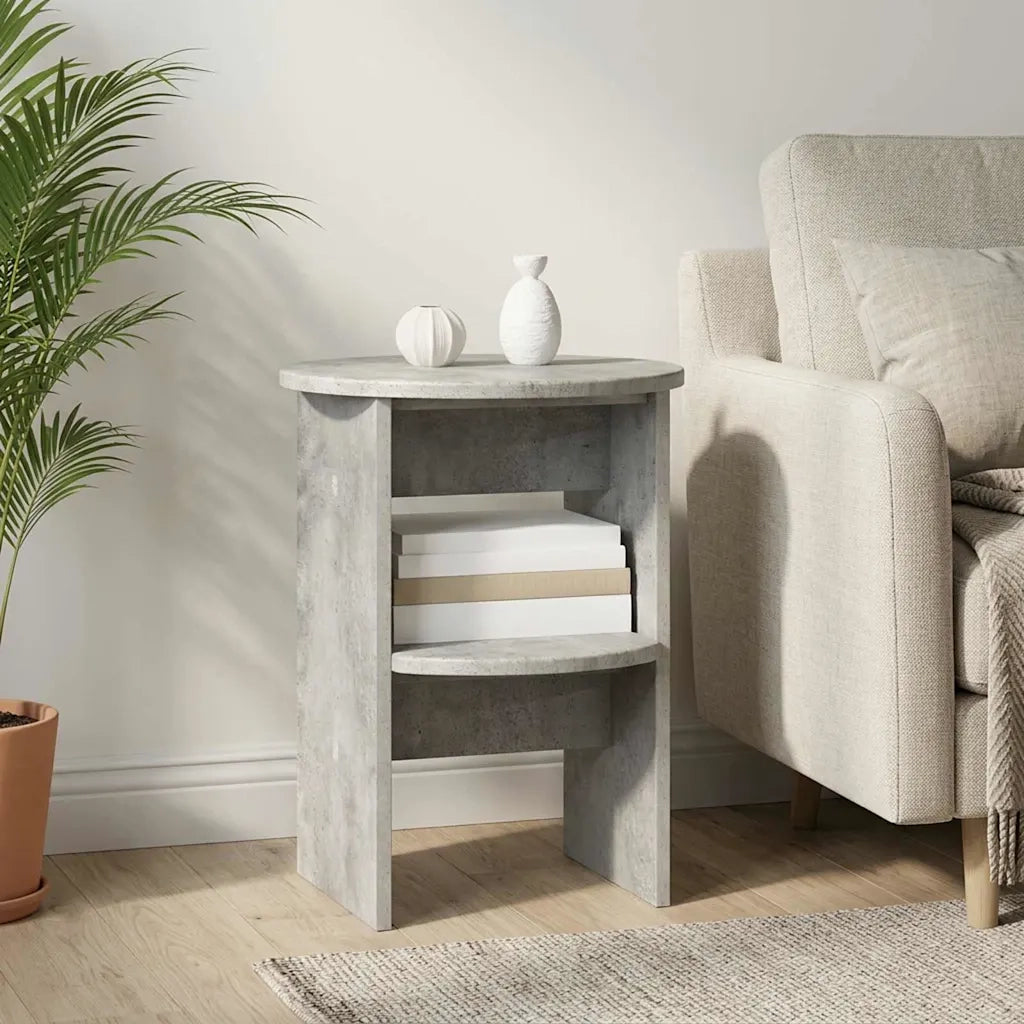 Mobile laterale 2 pcs Grigio Cemento Ø40 x 50 cm