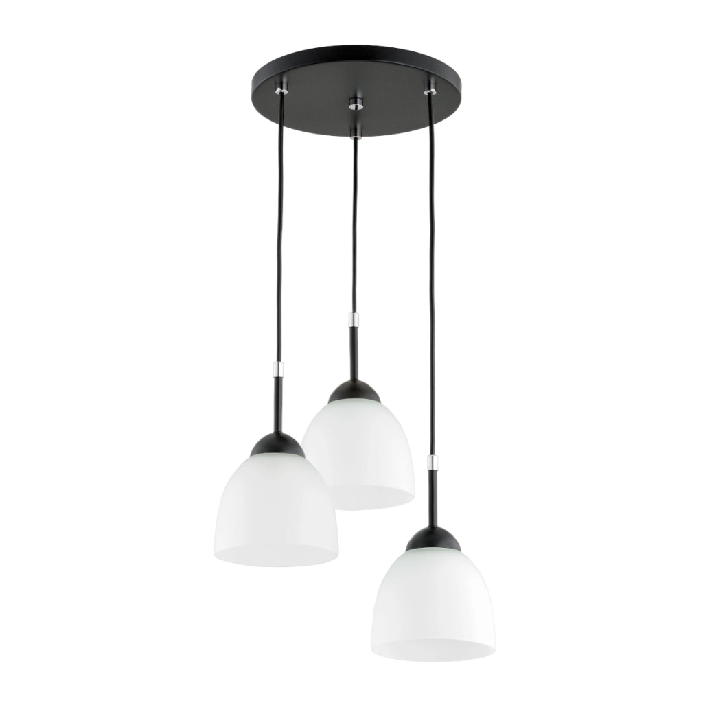Lampada a sospensione SEBIA nero/bianco, argento 3xE27 Alfa