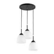 Lampada a sospensione SEBIA nero/bianco, argento 3xE27 Alfa