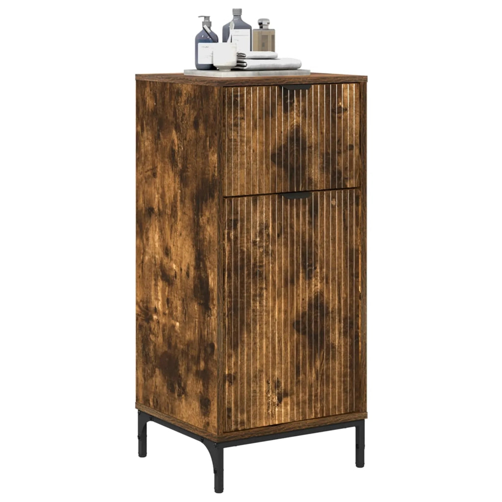 Mobile da Bagno con cassetto Rovere fumé 39,5 x 36 x 88 cm 883399