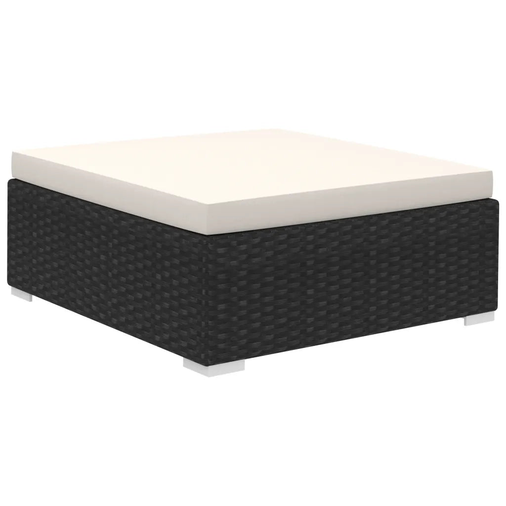 Set Divani da Giardino 8 pz con Cuscini in Polyrattan Nero 41271