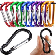Fermoventi carabiner piccoli - 10 pezzi - Fermoventi metallici carabiner - per campeggio/escursione/viaggio - Cintura da zaino mini - colore casuale