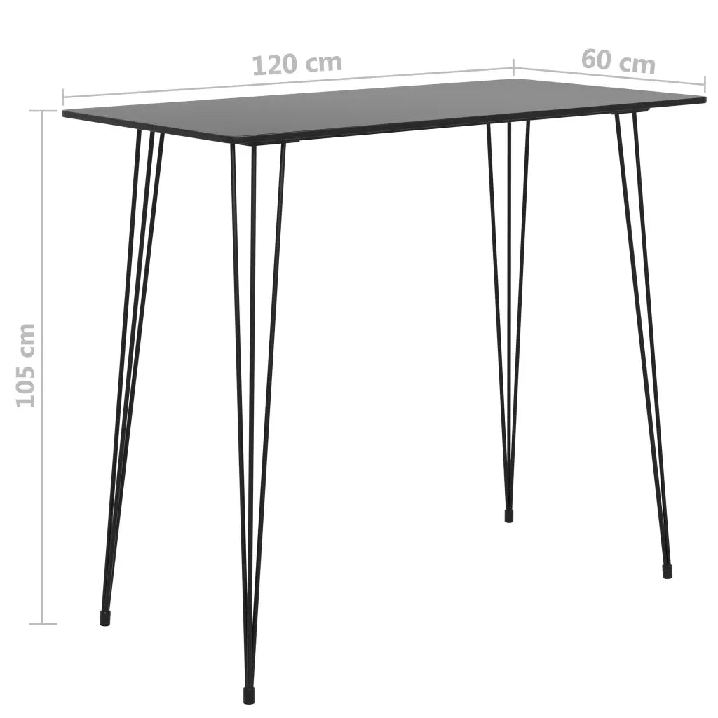 Tavolo da Bar Nero 120x60x105 cm cod mxl 19313