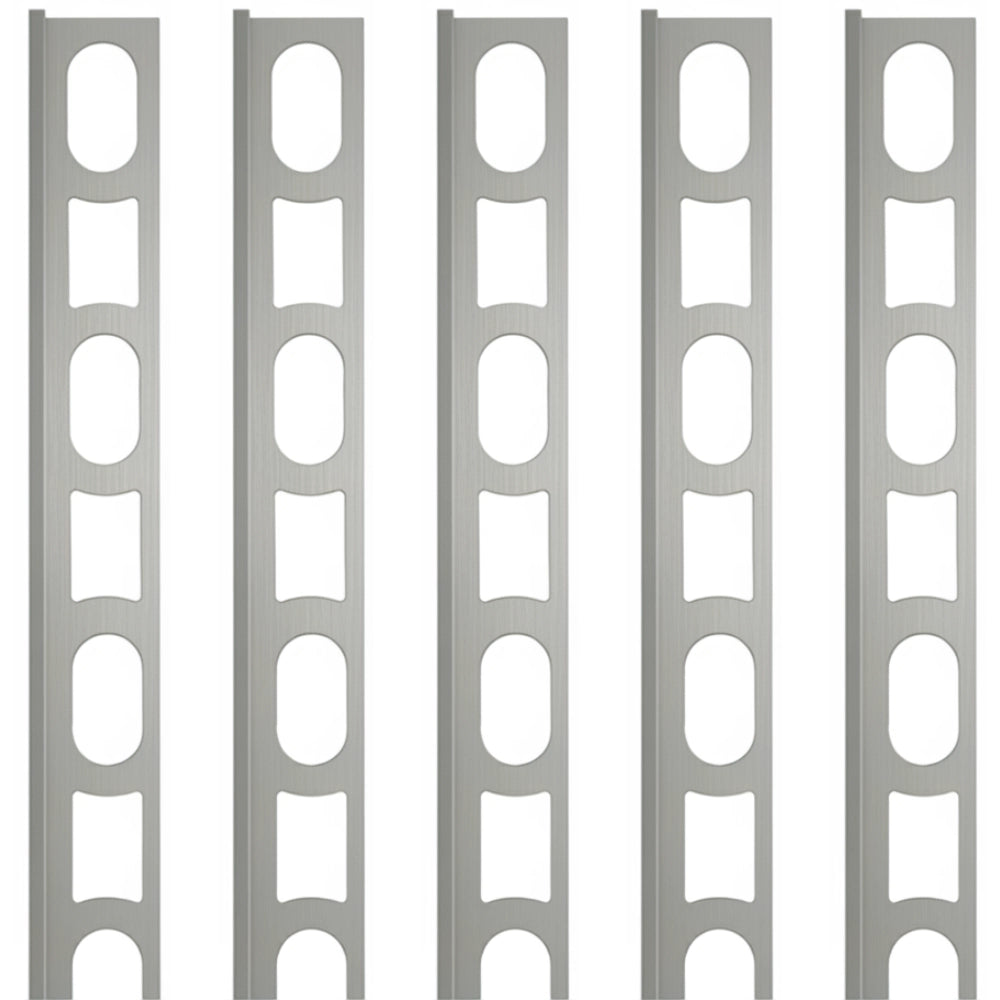 Profili in alluminio verniciato colore grigio medio 112 a l per finitura parete proangle *** pezzi 5 pz, confezione 1