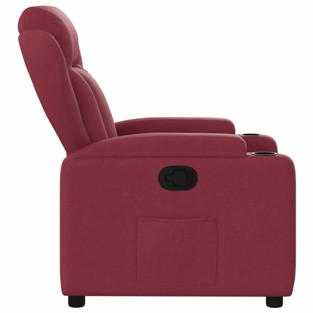 Divano Sedia-Poltrona Reclinabile in Tessuto Rosso Vino 333029