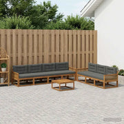 Set di divani da esterno con cuscino 8 pcs Naturale e Antracite