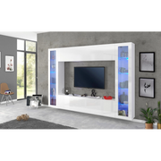 Parete soggiorno Maruska 2 vetrine– 260x180x30 – Bianco Lucido