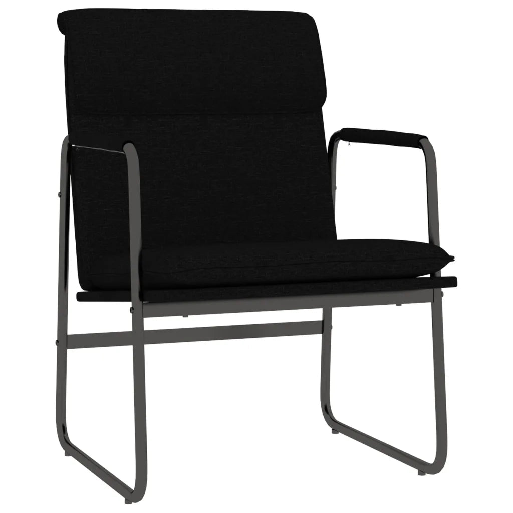 Poltrona | Sedia Lounge Nera 55x64x80 cm in Tessuto