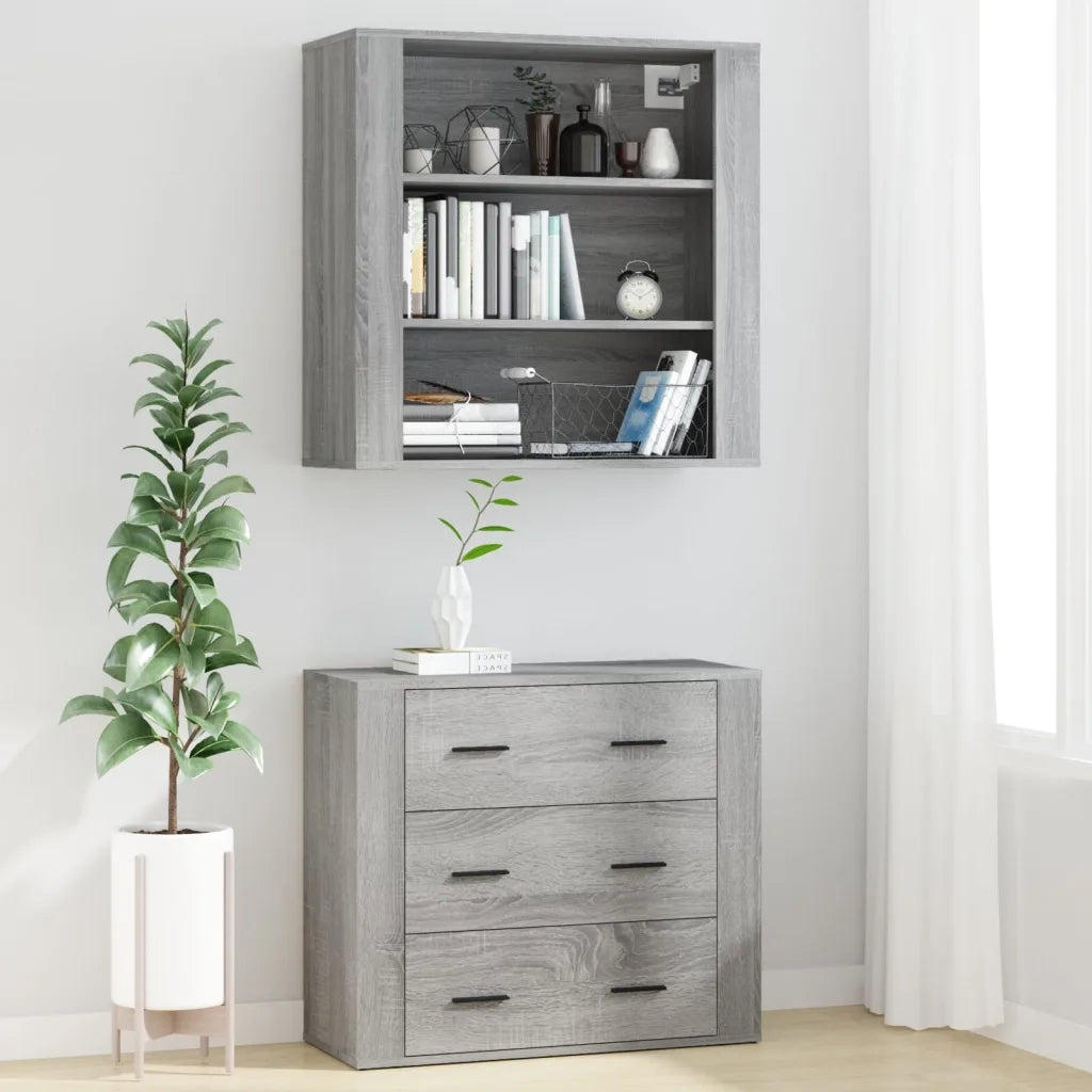 Credenza | Madia | Buffet da pranzo | Armadio da pranzo Grigio Sonoma in Legno Multistrato