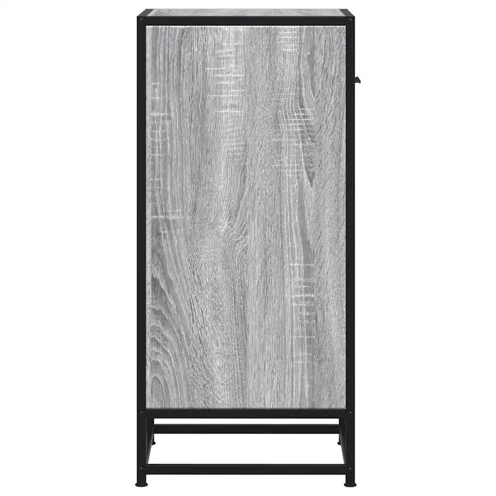 vidaXL Credenza Grigio Sonoma 35,5x35x76 cm in Truciolato e Metallo