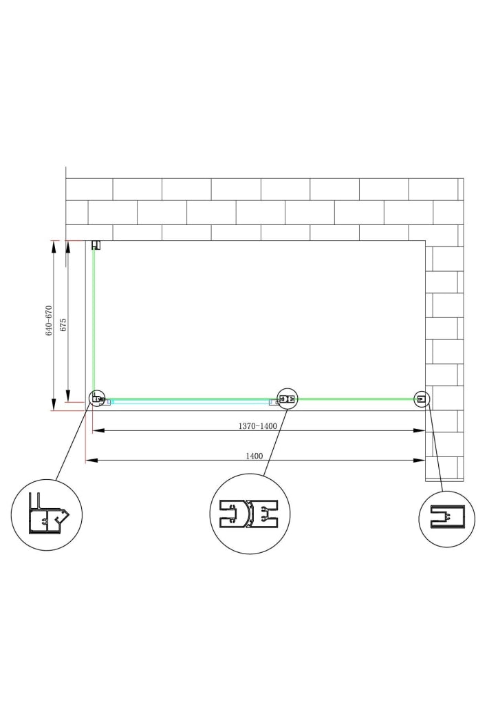 Box doccia angolare parete fissa e porta battente e fisso in linea vetro 6 mm reversibile Misura Fisso 64-67 porta 137-140 (35+65)